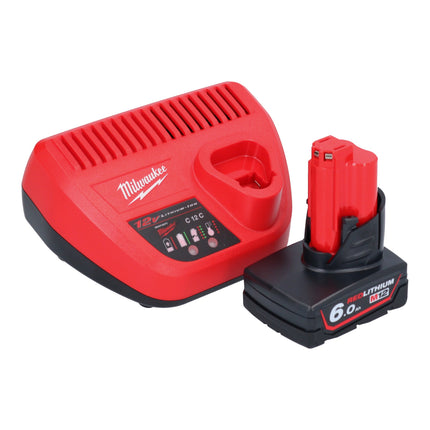 Milwaukee M12 PCSS-601C cortatubos de acero inoxidable a batería 12 V 12 - 28 mm + 1x batería 6,0 Ah + cargador + estuche