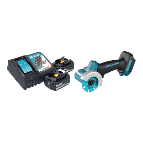 Makita DMC 300 RF cordless angle grinder 18 V 76 mm brushless + 2x rechargeable battery 3.0 Ah + charger