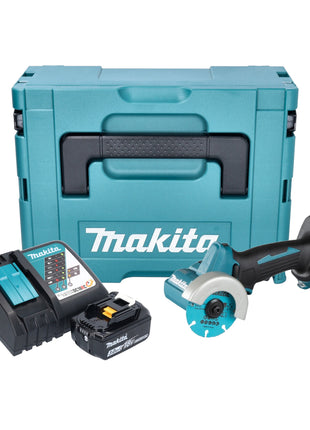 Makita DMC 300 RF1J Meuleuse d'angle sans fil 18 V 76 mm Brushless + 1x batterie 3,0 Ah + chargeur + Makpac