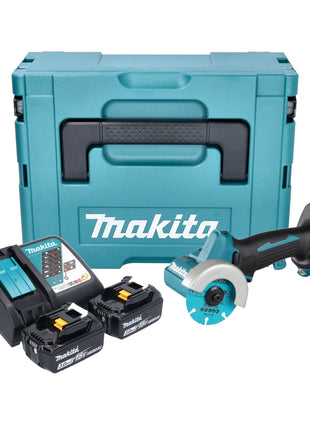 Amoladora angular a batería Makita DMC 300 RFJ 18 V 76 mm sin escobillas + 2x baterías 3,0 Ah + cargador + Makpac