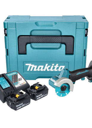 Amoladora angular a batería Makita DMC 300 RGJ 18 V 76 mm sin escobillas + 2x baterías 6,0 Ah + cargador + Makpac