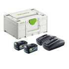 Festool energy set SYS 18V 2x5.0/TCL 6 DUO ( 577707 ) 2x batteria 5.0 Ah + caricatore TCL 6 DUO + Systainer
