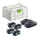 Festool energy set SYS 18V 4x5.0/TCL 6 DUO ( 577709 ) 4x batería 5.0 Ah + cargador TCL 6 DUO + Systainer