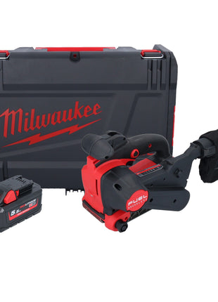 Lijadora de banda a batería Milwaukee M18 FBTS75-551X 18 V 75 x 457 mm sin escobillas + 1x batería 5,5 Ah + caja HD - sin cargador