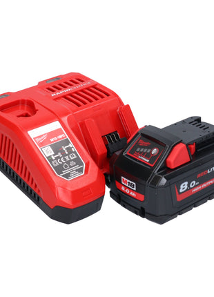 Lijadora de banda a batería Milwaukee M18 FBTS75-801X 18 V 75 x 457 mm sin escobillas + 1x batería 8,0 Ah + cargador + caja HD