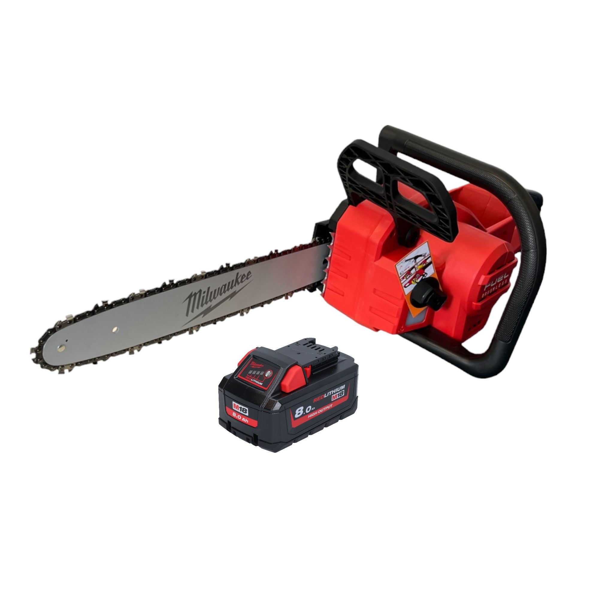 Milwaukee M18 FCHS 801 Akku Kettensaege 18 V 40 cm Brushless 1x Akku 8 0 Ah ohne Ladegeraet 0 - toolbrothers