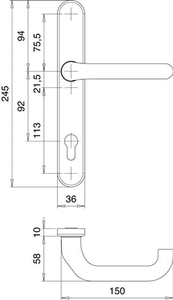 EDI profile door set Kronos 1300/0035 aluminium F1 ( 3000200026 )