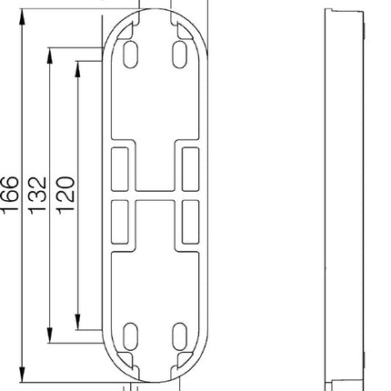 DENI base for Vario door shootbolt for surface-mounted rods ( 3000215031 )