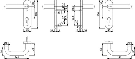 HOPPE Set di protezione antincendio Paris FS-138/353KH Alluminio F1 D/D ( 3000251137 )
