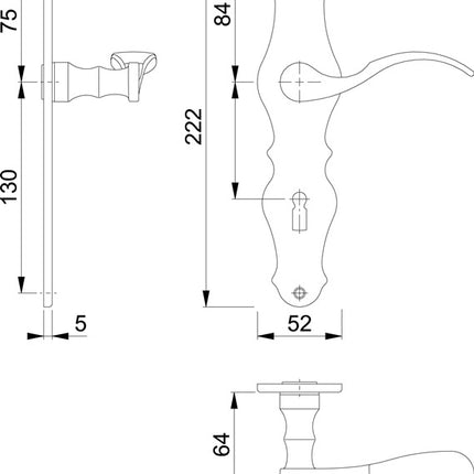 HOPPE zestaw długich rozet Weimar M112SLN/2007 mosiądz F73 ( 3000253093 )