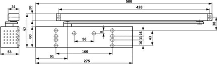 Cierrapuertas de canal deslizante DORMAKABA TS 93 B Instalación estándar básica lado bisagras ( 3000255105 )