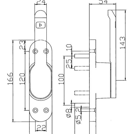 Tirador de puerta DENI VARIO DIN izquierda / derecha anodizado plata ( 3000255656 )
