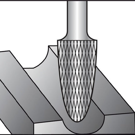 Fresa RUKO RBF Ø 12 mm lunghezza testa 25 mm gambo Ø 6 mm ( 4000602856 )