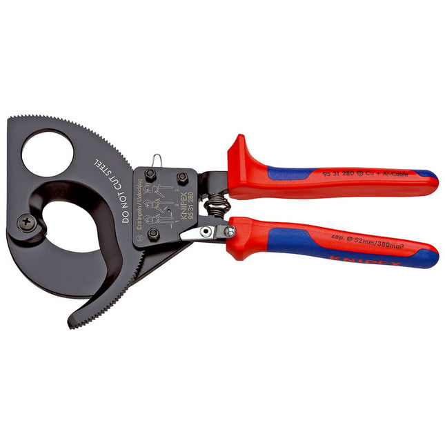 Obcinak do kabli KNIPEX długość całkowita 280 mm maks. 52 (380 mm²) mm ( 4000810929 )