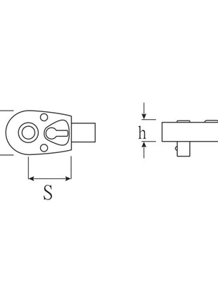 STAHLWILLE Einsteck-Hebel-Umschaltknarre 725QR/ 4 1/4 ″ 9 x 12 mm ( 4000826588 )