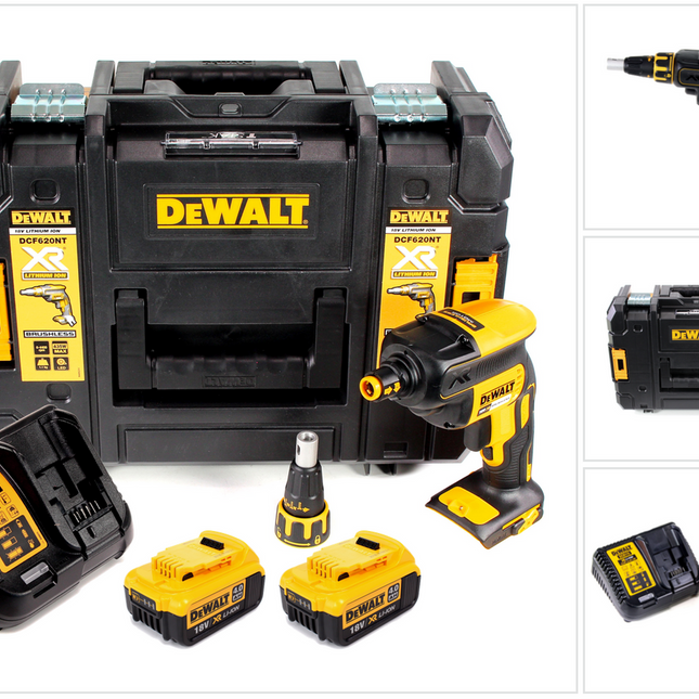 DeWalt DCF 620 M2 Akku Trockenbauschrauber 18 V 30 Nm Brushless + 2x Akku 4,0 Ah + Ladegerät + TSTAK - Toolbrothers