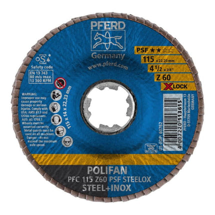 PFERD disco de láminas X-LOCK PSF Z STEELOX Ø 125 mm grano 60 cónico ( 4000840253 )