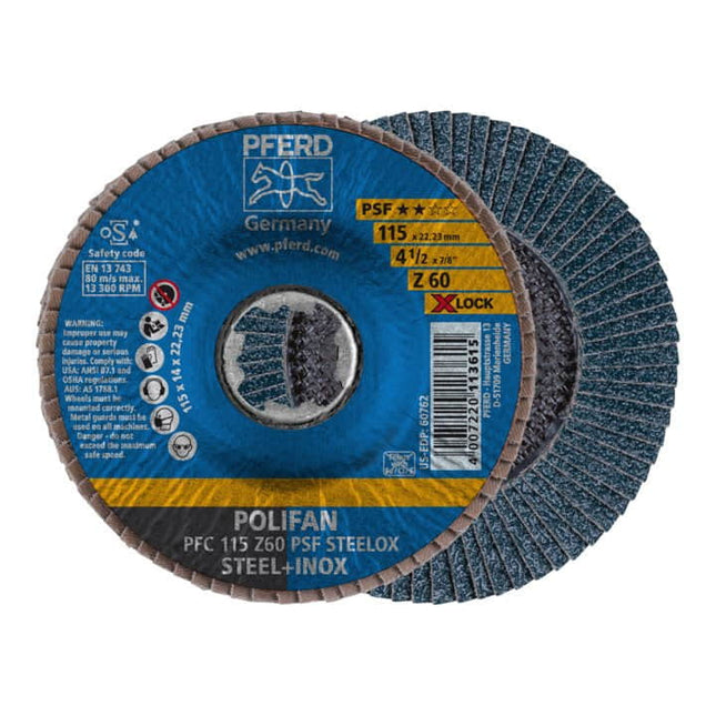 PFERD flap disc X-LOCK PSF Z STEELOX Ø 125 mm grain size 60 conical ( 4000840253 )