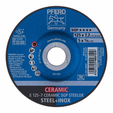 Disco de desbaste PFERD CERAMIC SGP STEELOX D125xS7mm ( 4000843237 )