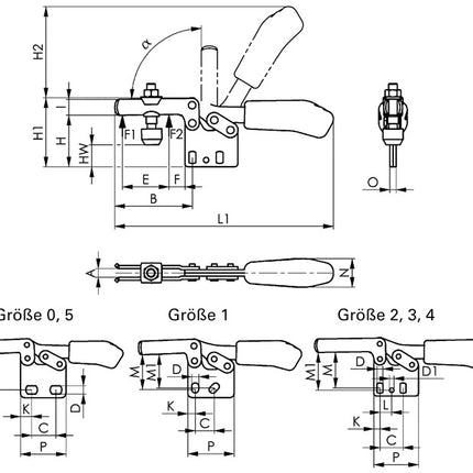Abrazadera horizontal AMF nº 6832 tamaño 1 ( 4123572110 )