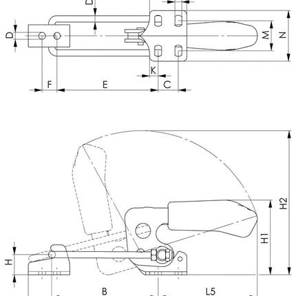AMF Morsetto di bloccaggio n. 6848H misura 3 ( 4123682300 )