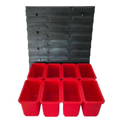 Qbrick System Container Set No. 2 Parete dell'officina 39 x 35 cm con 8 contenitori per le valigette System ONE e System TWO