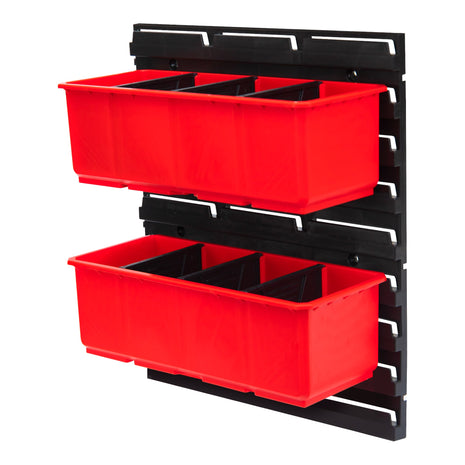 Qbrick System Container Set Nr. 5 Paroi d'atelier 39 x 35 cm avec 2 étagères pour ONE 200 Basic / Profi / Technik et ONE Organizer XL