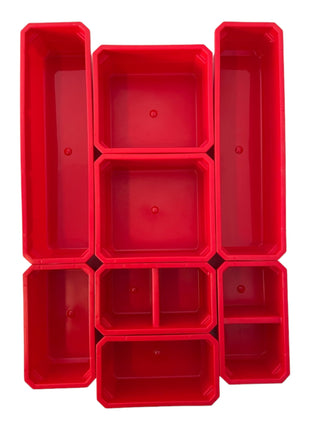 Qbrick System Container Set Nr. 6 Paroi d'atelier 39 x 35 cm avec 8 étagères pour PRO Organizer 100 / 200