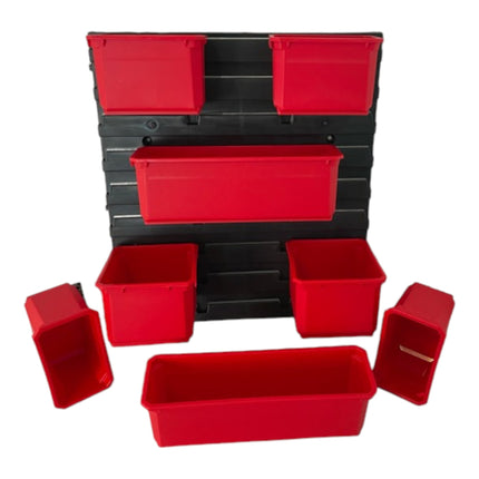 Qbrick System Juego de recipientes n.º 7 Pared de taller 39 x 35 cm con 8 recipientes para PRO Organiser 300