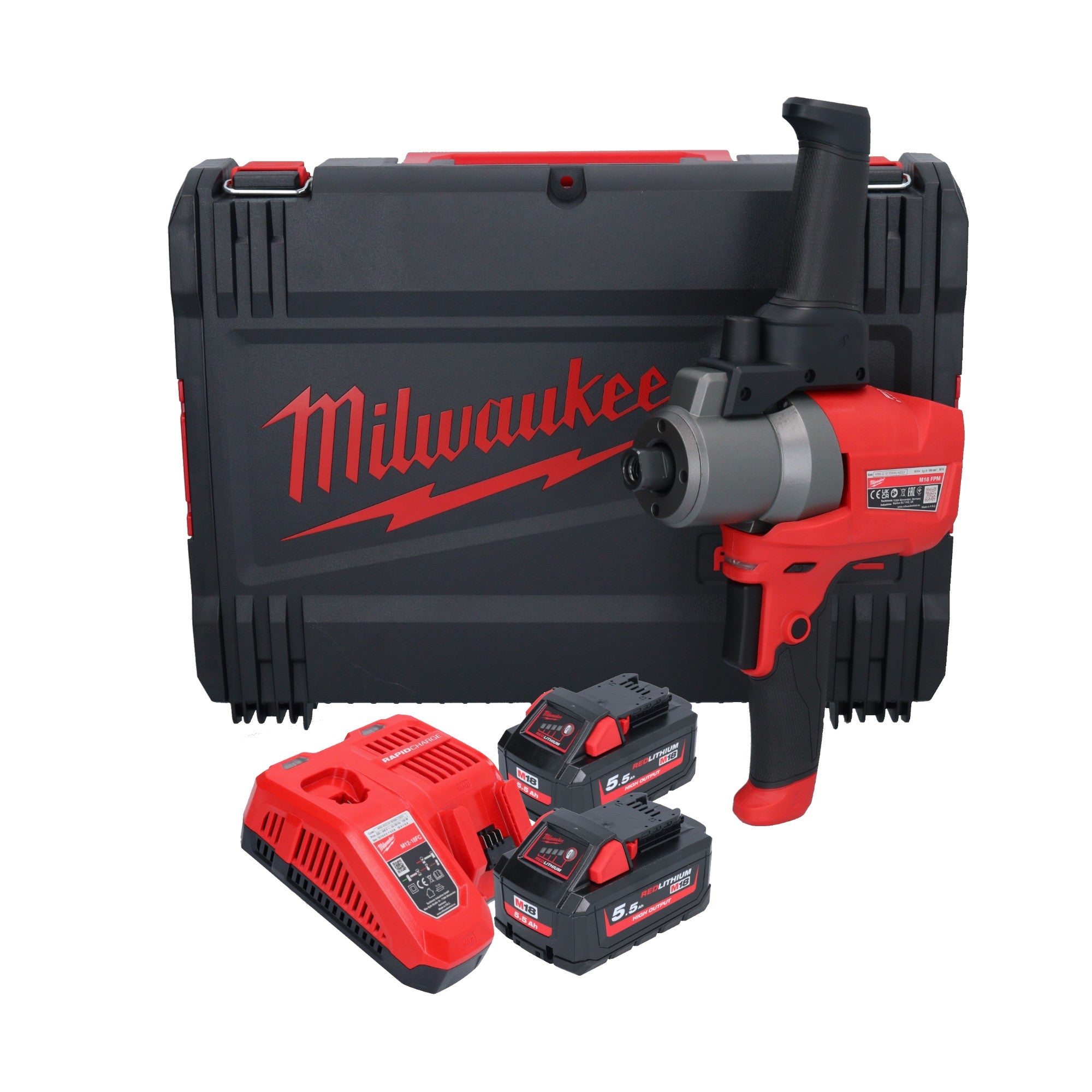 Milwaukee M18 FPM 552X Akku Ruehrgeraet 18 V 20 l Brushless 2x Akku 5 5 Ah Ladegeraet HD Box 0 - toolbrothers