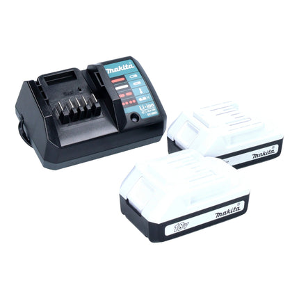 Makita DK18B56Y set especial con taladro de percusión HP488D y tijeras cortacésped UM110D 18 V serie G + 2x batería 1,5 Ah + cargador