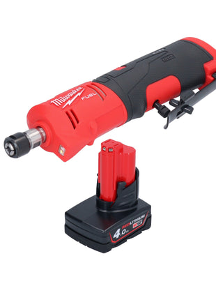 Milwaukee M12 FDGS-401 Meuleuse droite sans fil 12 V 6 / 8 mm Brushless + 1x batterie 4,0 Ah - sans chargeur