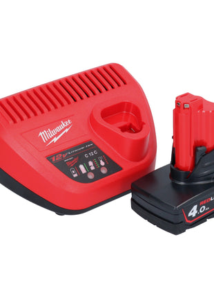 Amoladora recta a batería Milwaukee M12 FDGS-401 12 V 6/8 mm sin escobillas + 1x batería 4,0 Ah + cargador