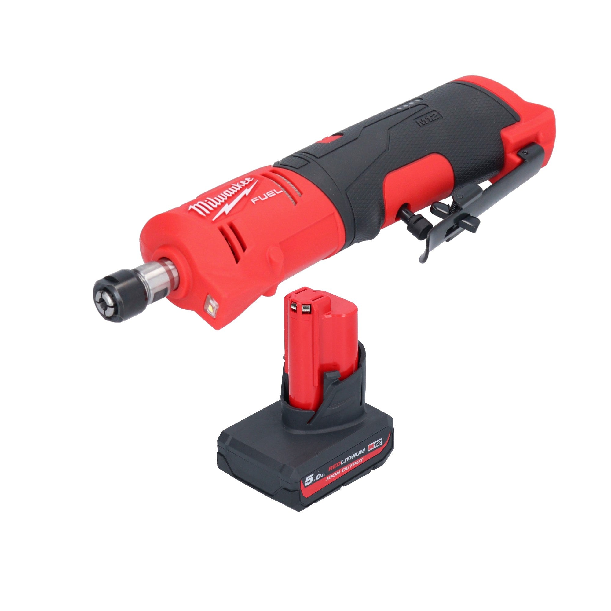 Milwaukee M12 FDGS 501 Akku Geradschleifer 12 V 6 8 mm Brushless 1x Akku 5 0 Ah ohne Ladegeraet 0 - toolbrothers