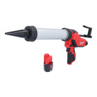 Pistola de cartuchos a batería Milwaukee M12 PCG/400A-201 12 V 400 ml + 1x batería 2,0 Ah - sin cargador