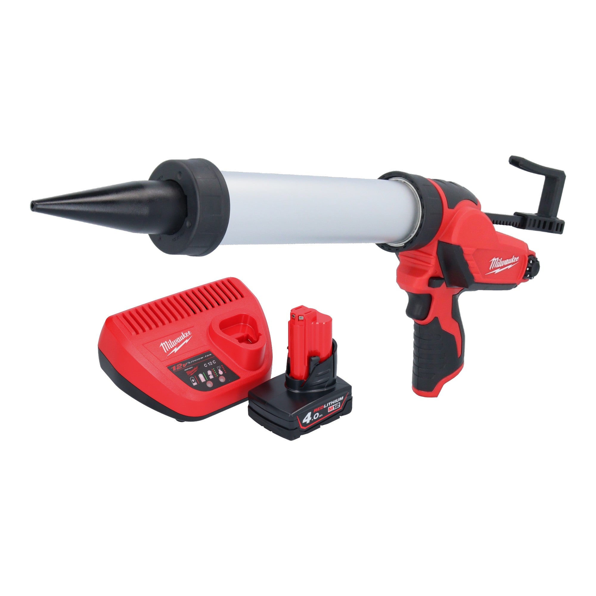 Milwaukee M12 PCG 400A 401 Akku Kartuschenpistole 12 V 400 ml 1x Akku 4 0 Ah Ladegeraet 0 - toolbrothers