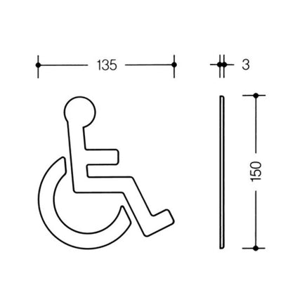 HEWI Barrier-free symbol 801.91.030 Polyamide colour no. 90 ( 3000206399 )