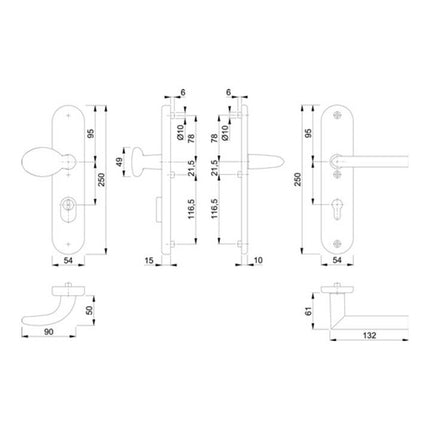 HOPPE Mobili di sicurezza Stockholm 76G/3332ZA/3410/1140 Alluminio F1 ( 3000209128 )