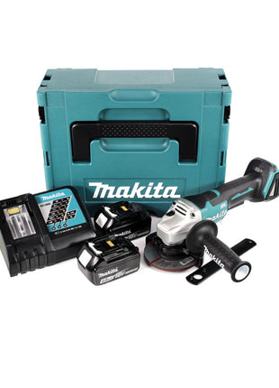 Makita DGA 458 RMJ Akku Winkelschleifer 18 V 115mm Brushless + 2x Akku 4,0Ah + Ladegerät + Makpac - Toolbrothers