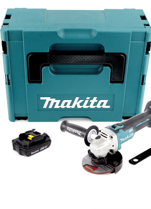 Makita DGA 506 Y1J Akku Winkelschleifer 18 V 125mm Brushless + 1x Akku 1,5Ah + Makpac - ohne Ladegerät - Toolbrothers