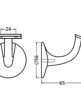 Soporte pasamanos HERMETA 3501 aluminio plastificado negro (3000283326)