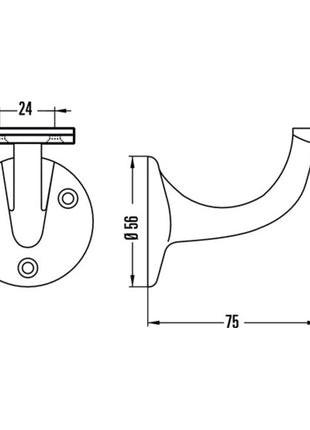 HERMETA wspornik poręczy 3507 aluminium anodowane srebrne ( 3000283336 )