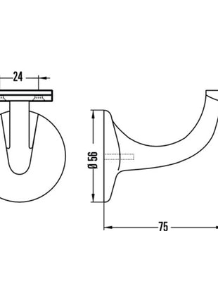 Soporte pasamanos HERMETA 3508 aluminio anodizado plata (3000283338)