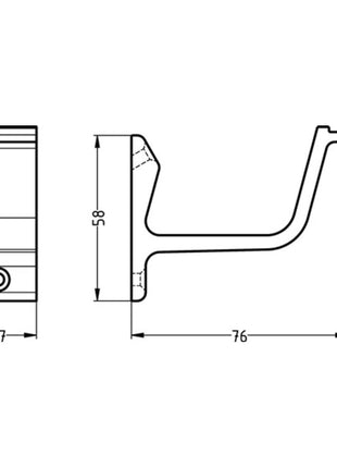 HERMETA wspornik poręczy 3550 aluminium anodowane srebrne ( 3000283340 )