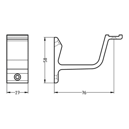 HERMETA handrail support 3550 aluminium silver anodised ( 3000283340 )
