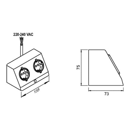 L&S double surface-mounted socket outlet 230 V ( 3000550100 )