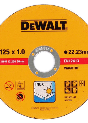 DeWalt DT 3507 Trennscheibe Edelstahl flach 10 Stück 125 mm x 1,0 mm ( N513924 ) - Toolbrothers