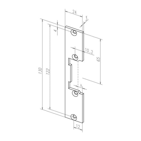 Cerradero plano ASSA ABLOY 096 acero inoxidable cuadrado mate (3324034004)