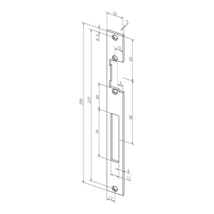 Frontale piatto ASSA ABLOY 690 in acciaio inox con bordo opaco ( 3324034053 )
