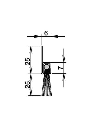 ATHMER Joint de porte à brosse Ferrobros FA 25-6 longueur 1250 mm largeur 6 mm ( 3327023017 )